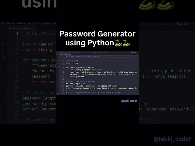 Python Generates UNCRACKABLE Passwords in SECONDS 🤯🔥 #coding #codingbat #python #programming