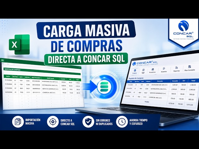 Importación Masiva de Compras del SIRE a CONCAR SQL | y descarga de xml, pdf y descripción