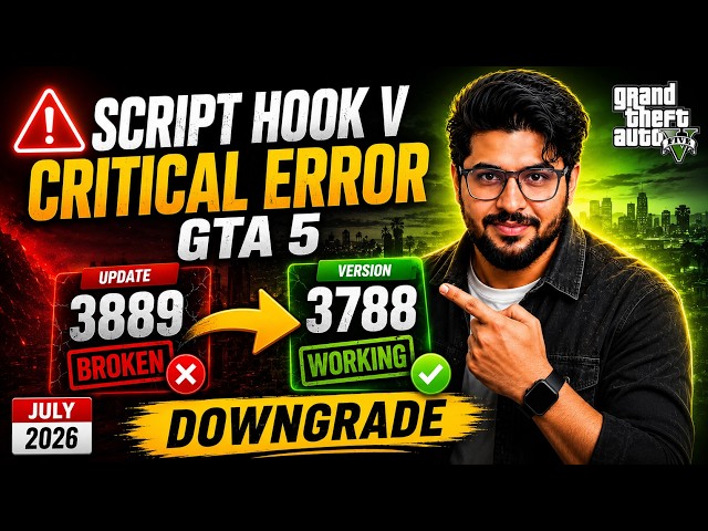 Script Hook V Critical Error GTA 5 After Update 3889? | Downgrade to 3788 Solve!