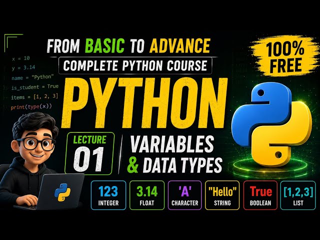 Python full course ♥️| Variables & Data Types | Lecture 1