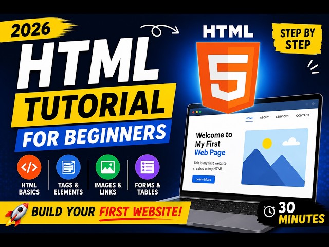 HTML Tutorial for Beginners 2026 | Build Your First Web Page Step by Step | LIVE Class