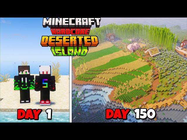 We Survived 150 Days On a Deserted Island In Minecraft Hardcore !