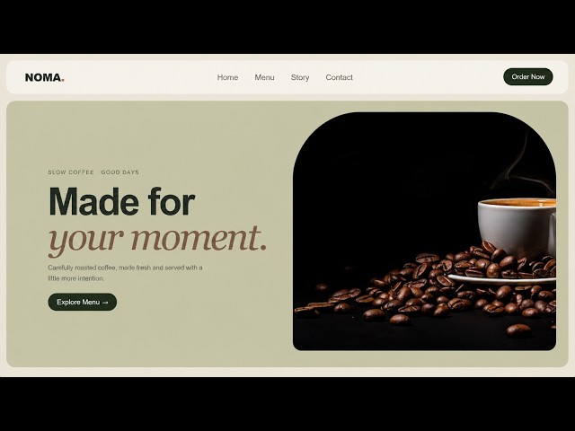 Static Coffee Landing Page with HTML & CSS | Modern Responsive Website