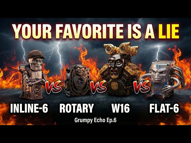 ROTARY vs FLAT-6 vs W16 vs STRAIGHT-6 — YOUR FAVORITE LAYOUT IS A LIE | Grumpy Echo Ep.6 ⚔️