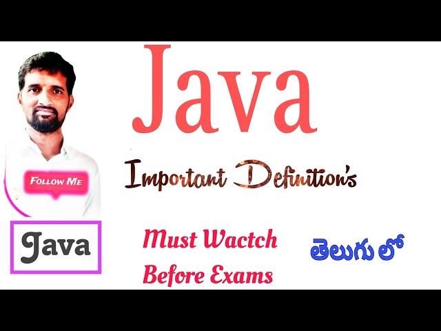 Top 10 Java Important Definitions | JVM, OOPs, AWT, Swing, Thread | Telugu