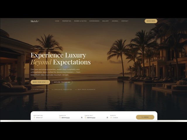 Sketch – Luxury Hospitality & Property Booking HTML Template | Bootstrap 5 Hotel & Resort Website