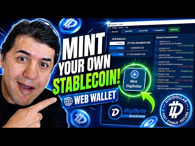 DigiByte Web Wallet + DigiDollar Mainnet Demo | Real Funds, Minting, Vaults & Treasuries (captions)