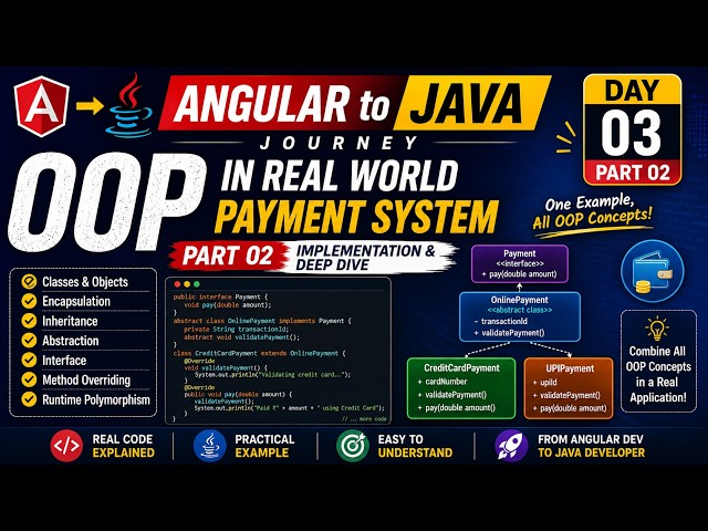 Java OOP Real World Example | Payment System 💳 | Angular to Java – Day 03 | Part-2