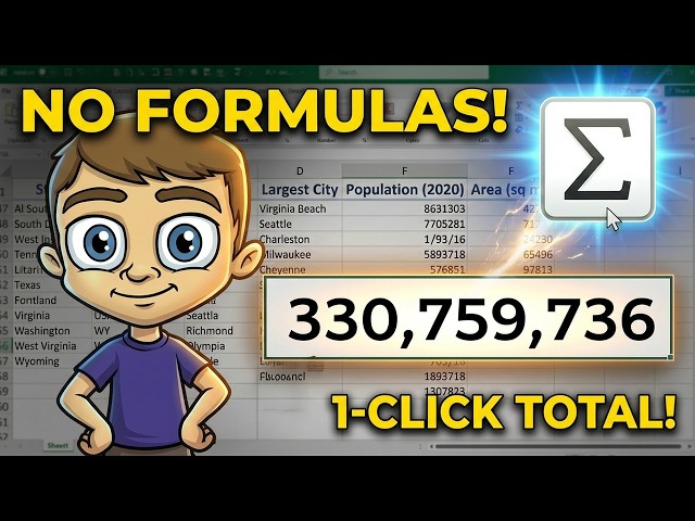 AUTOSUM Button Explained | Excel Tutorial