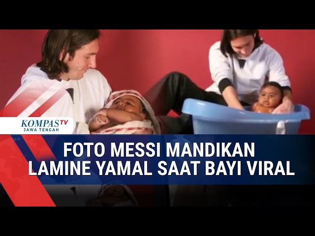 Viral Photo of Messi Bathing Baby Lamine Yamal