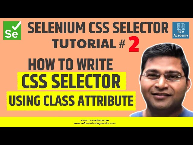 Selenium CSS Selector #2 - Write CSS Selector using Class Attribute