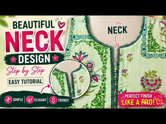  Gala design with lace cutting and stitching/easy method for beginners/ new neck design tutorial 