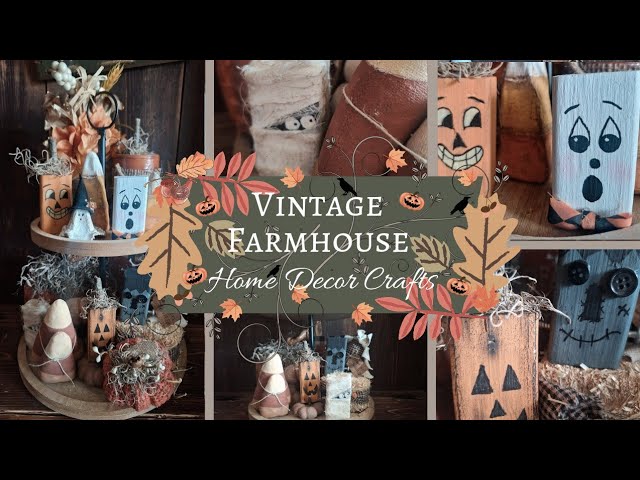Vintage Halloween Home Decor Crafts Using Scrap Wood! Easy  Rustic Primitive Fall DIYs You Will Love
