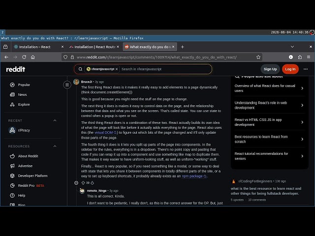 Software Engineer learns React.js in 2026 - Reading the documentation