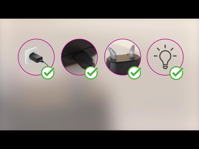 Charging troubleshooting with rechargeable Oticon miniRITE hearing aids