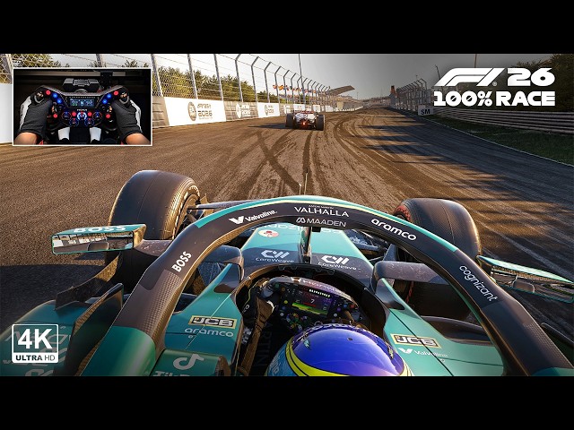 Fernando Alonso is Back in the Points | 2026 Dutch GP 100% Race | F1 26 Steering Wheel Gameplay | 4K