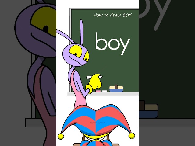 How to Draw BOY in 15 Seconds😯The Amazing Digital Circus JAX & POMNI Animation #shorts #drawing