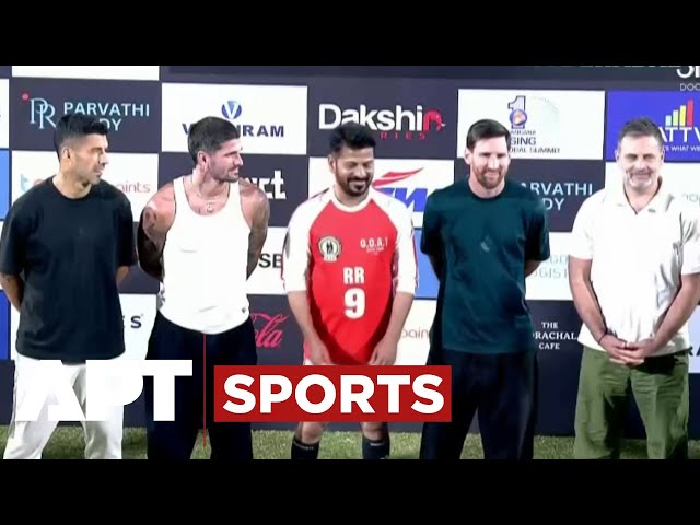 WATCH: Messi Meets India’s LoP Rahul Gandhi at Hyderabad Stadium Exhibition Match | APT