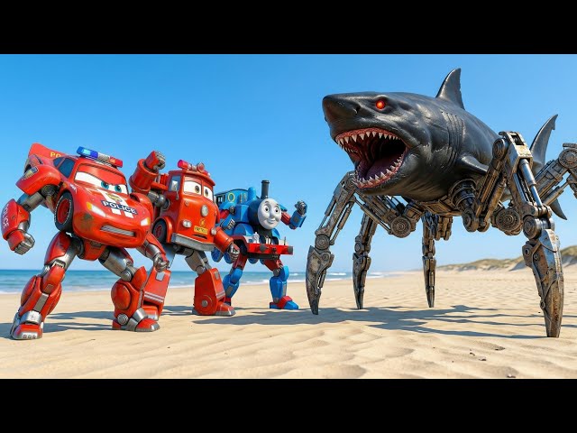 Kitten and dad built mega bot! (mega jaws fight) 