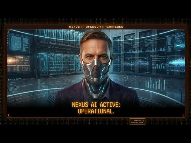 Nexus Professor Archimedes — A production-grade real-time AI core interface.