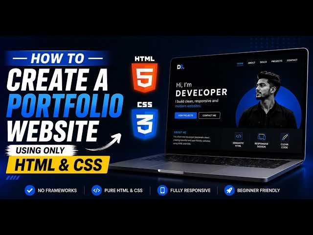 How to create a simple Portfolio Website using only HTML and CSS