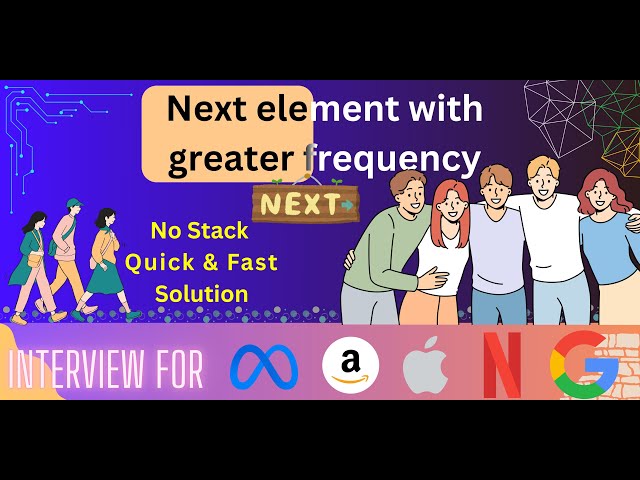 Next element with greater frequency. Explained and Solved