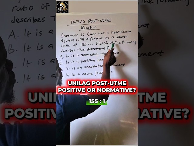 UNILAG Post-UTME Economics: Positive or Normative Statement? | Past Question