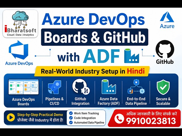 14. Azure DevOps Boards & GitHub with ADF | Real-World Industry Setup #datafactory #ibharatsoftware
