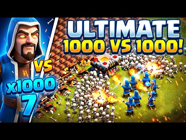 1000 Wizards vs 1000 Skeletons: The ULTIMATE Clash of Clans Battle! Private Server