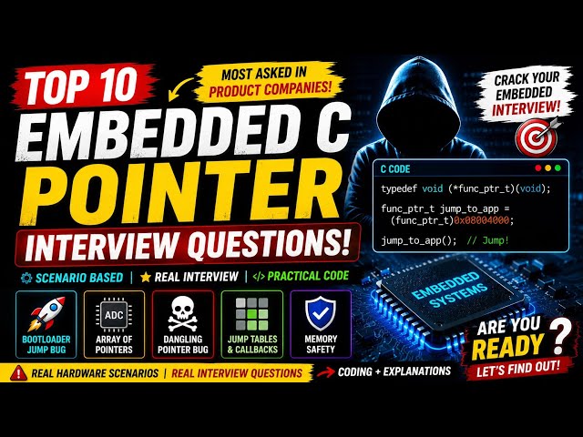 Most Asked Pointer Questions in Embedded Systems Interviews | Embedded Systems Placement Preparation