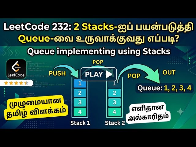 LeetCode 232 | Implement Queue using Two Stacks | Easy Explanation with C Code | DSA Placements