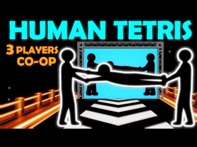 HUMAN TETRIS 3 PLAYERS CO-OP | Impossible Edition | Immersive Interactive Warm Up