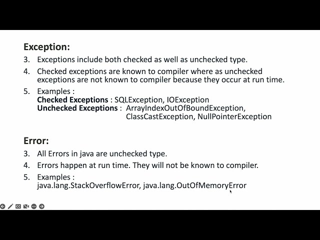 Difference between Exception and Error in java #exceptionhandling
