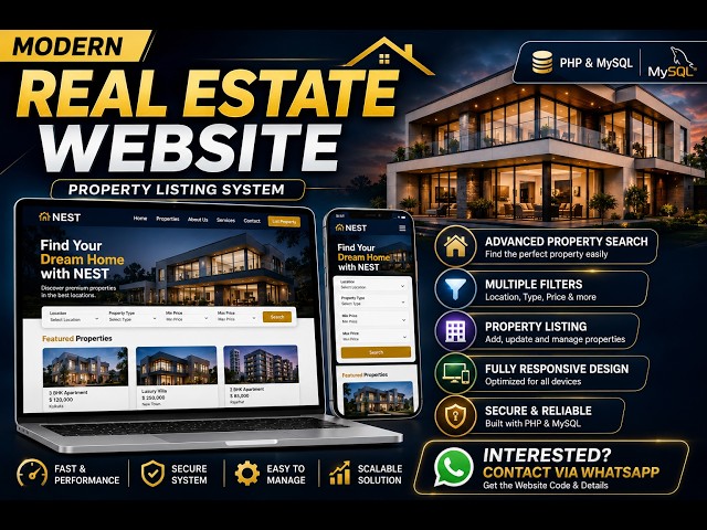 Complete Real Estate Website in PHP & MySQL | Admin Panel + Property Listings | Flat Sell Project