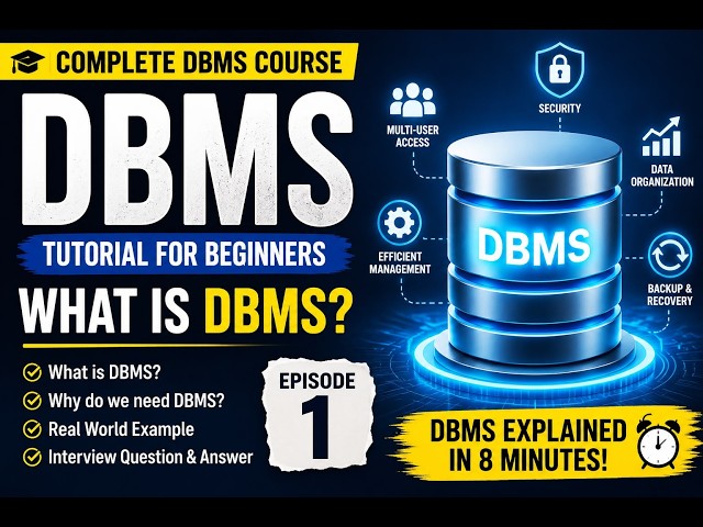 DBMS Tutorial for Beginners | What is DBMS? | Complete DBMS Course #1