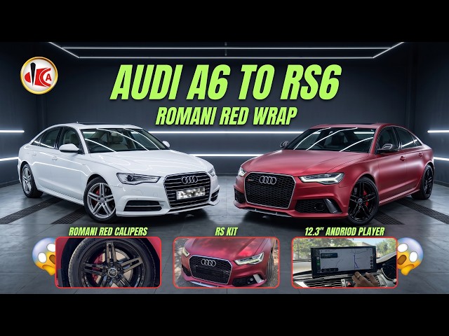 AUDI A6 Wrapped in Romani Red with RS KIT & 12.3" inches Andriod Player 🔥🔥🔥