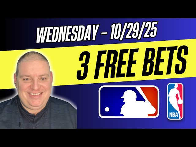 Wednesday 3 Free Bets - 10/29/25 l Craig's NBA & MLB Picks Today & Betting Predictions