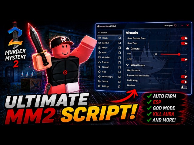 🔥 Ultimate Murder Mystery 2 Script with ESP, Auto Farm, Hitbox & More! (2026)
