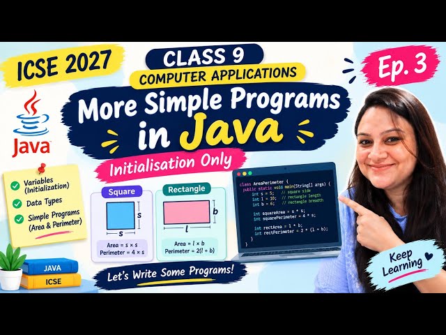 More Simple Programs in Java | Area and perimeter of rectangle | ICSE Class 9 | Ep. 3
