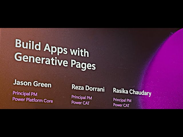 PPCC 2025 | 2025-10-30 | Build Apps with Generative Pages