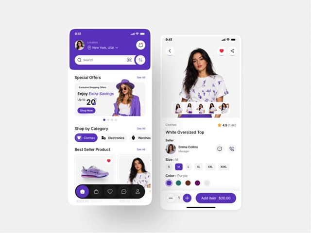 Ecommerce App UIUX Design | Ecommerce Mobile App Design | Figma  | Online Shopping App UIUX Design