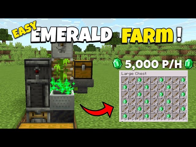 NEW EASIEST Emerald Farm Tutorial in Minecraft! 5,000+/H