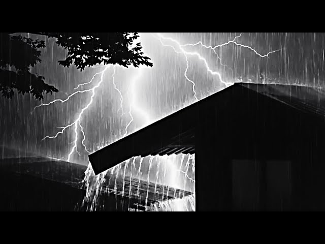 Fall Asleep in 5 Minutes 🌧️ Heavy Rain and Thunder on Tin Roof for Deep Sleep and Stress Relief