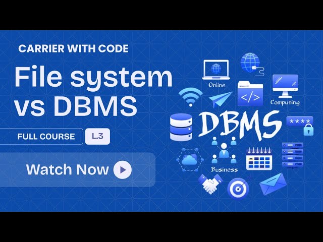L3: File System vs DBMS | Difference Between File System and DBMS Explained in Details | CWC