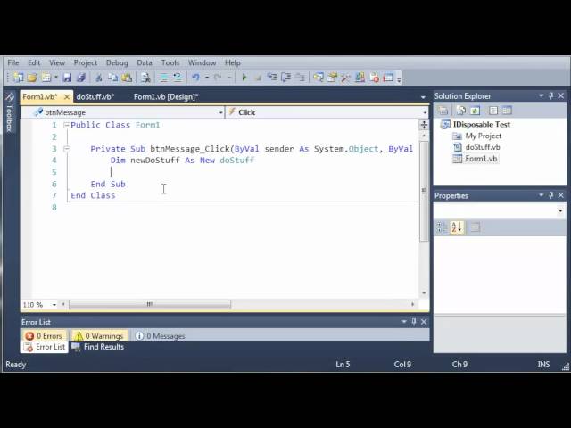Visual Basic Tutorial - 100 - Introduction To IDisposable