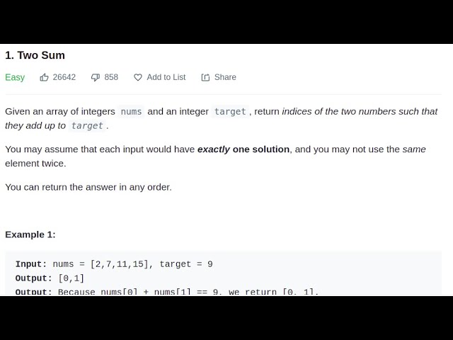 Leetcode Question 1: "Two Sum" in Javascript