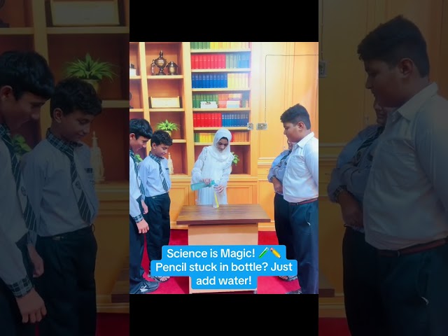 Science is Magic! 🧪✏️Pencil stuck in bottle? Just add water!🥰