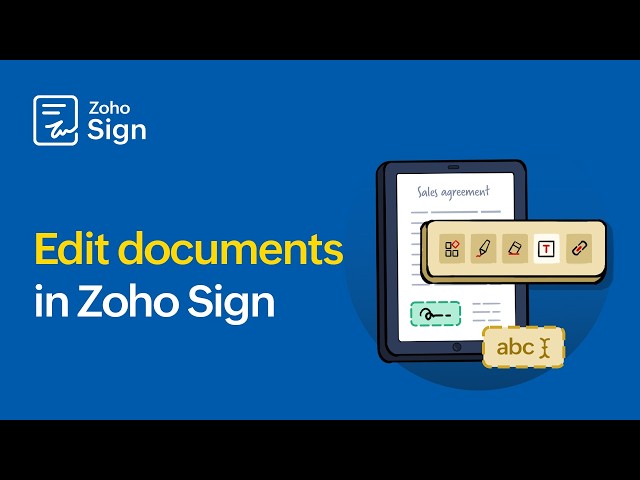 Edit PDFs & documents directly in Zoho Sign | Feature overview