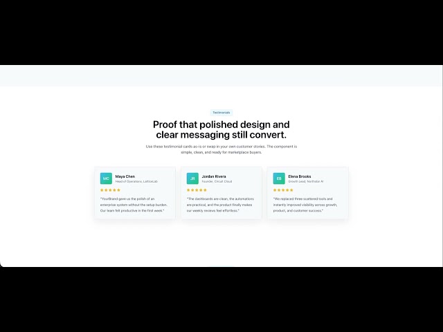 Modern SaaS Landing Page Template | React, Vite, TypeScript & Tailwind