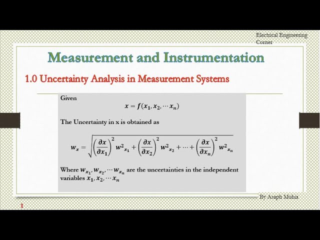 Uncertainty Analysis in Measurement Systems